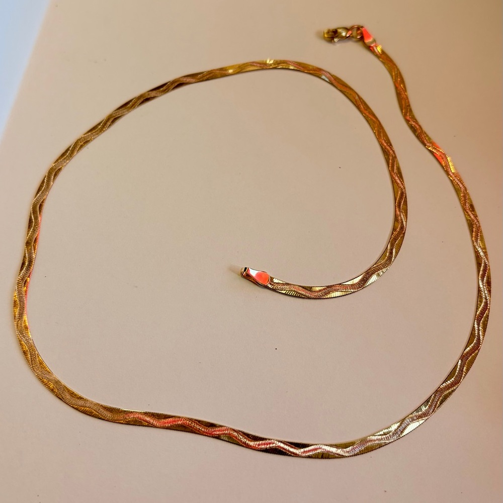14K Rose Gold Herringbone Necklace